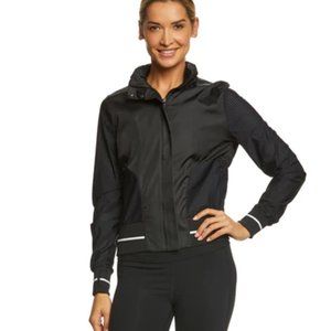 Peloton Women's Lightweight Zip Up Windbreaker in Black with Hidden Hood XS